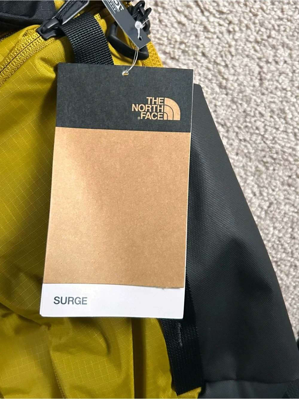 The North Face TNF Surge Unisex Backpack Deep Dijon Black NWT